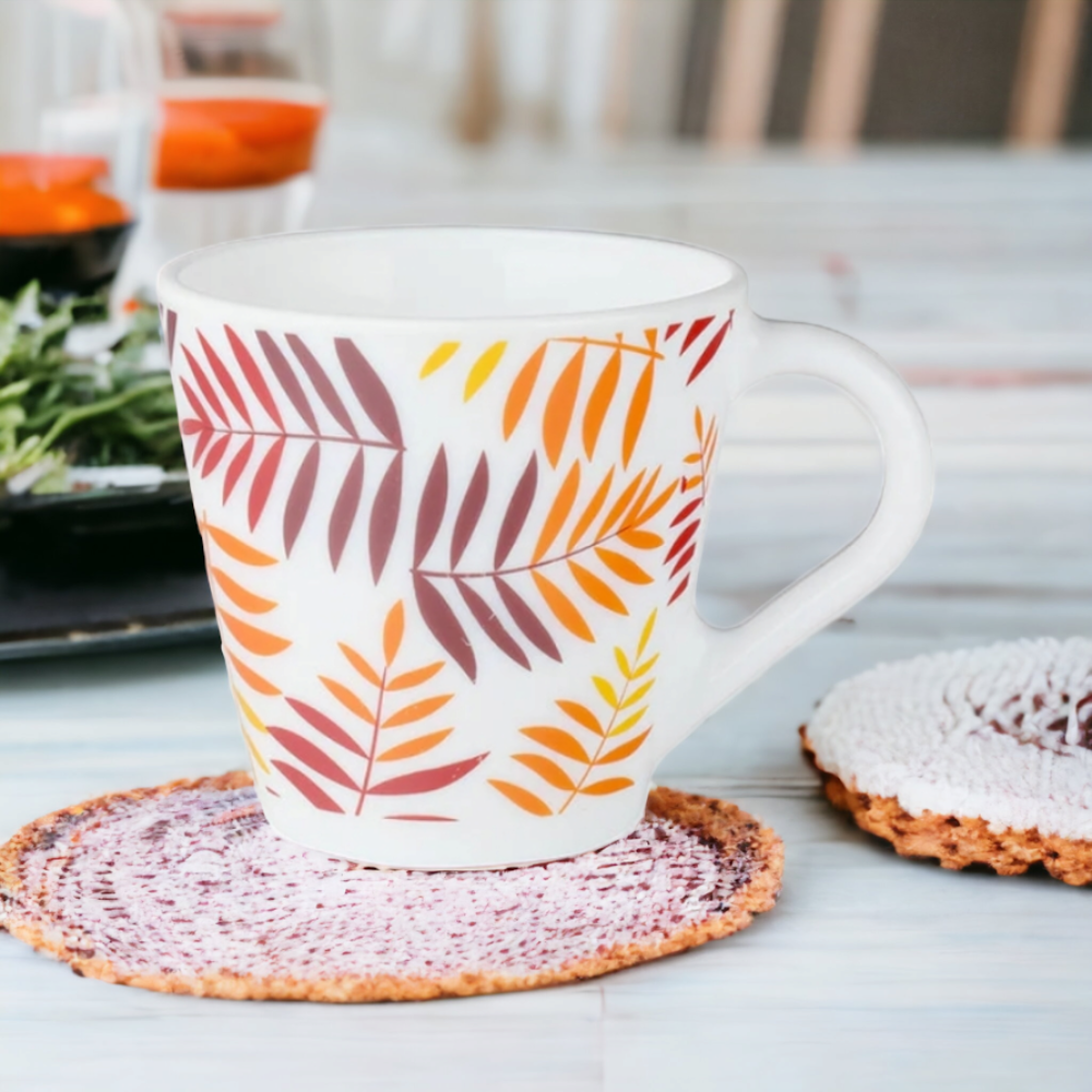 Larah by Borosil Novelty Costa Mug Set, 280ml x 4