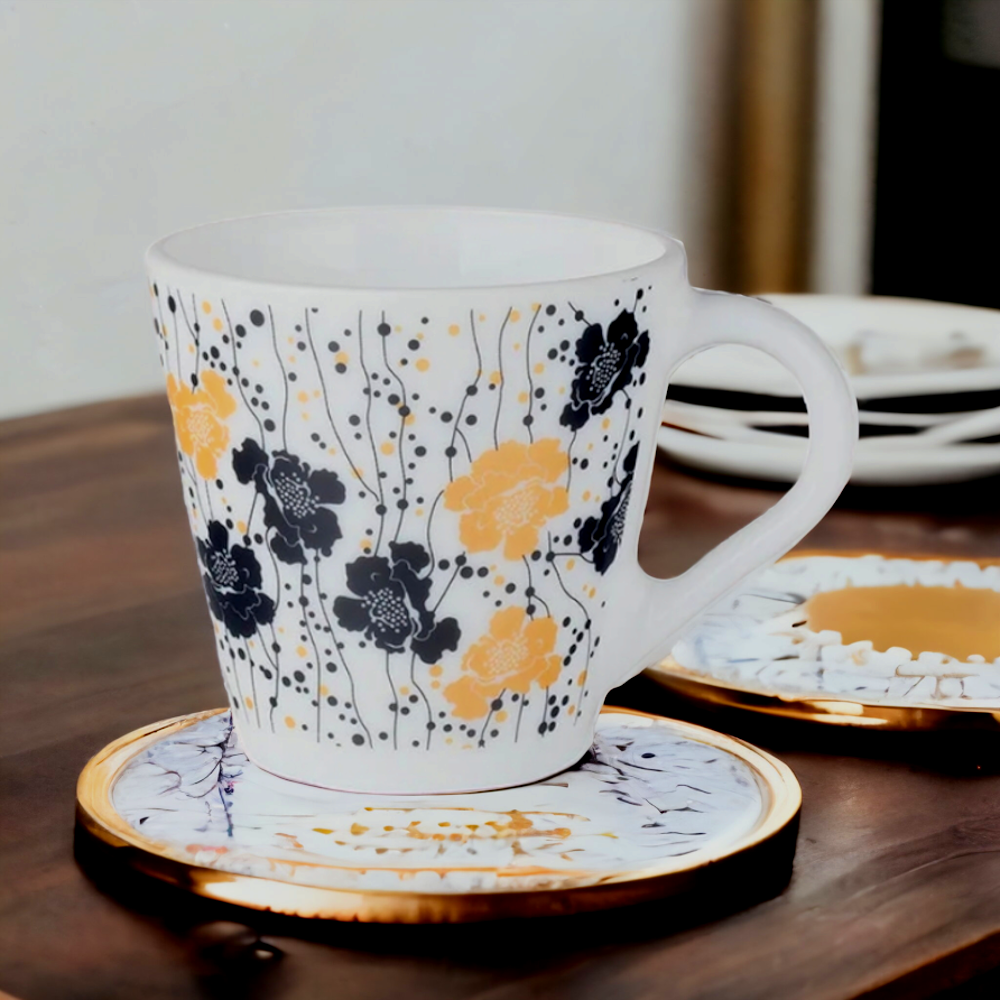 Larah by Borosil Novelty Dreamer Mug Set, 280ml x 4