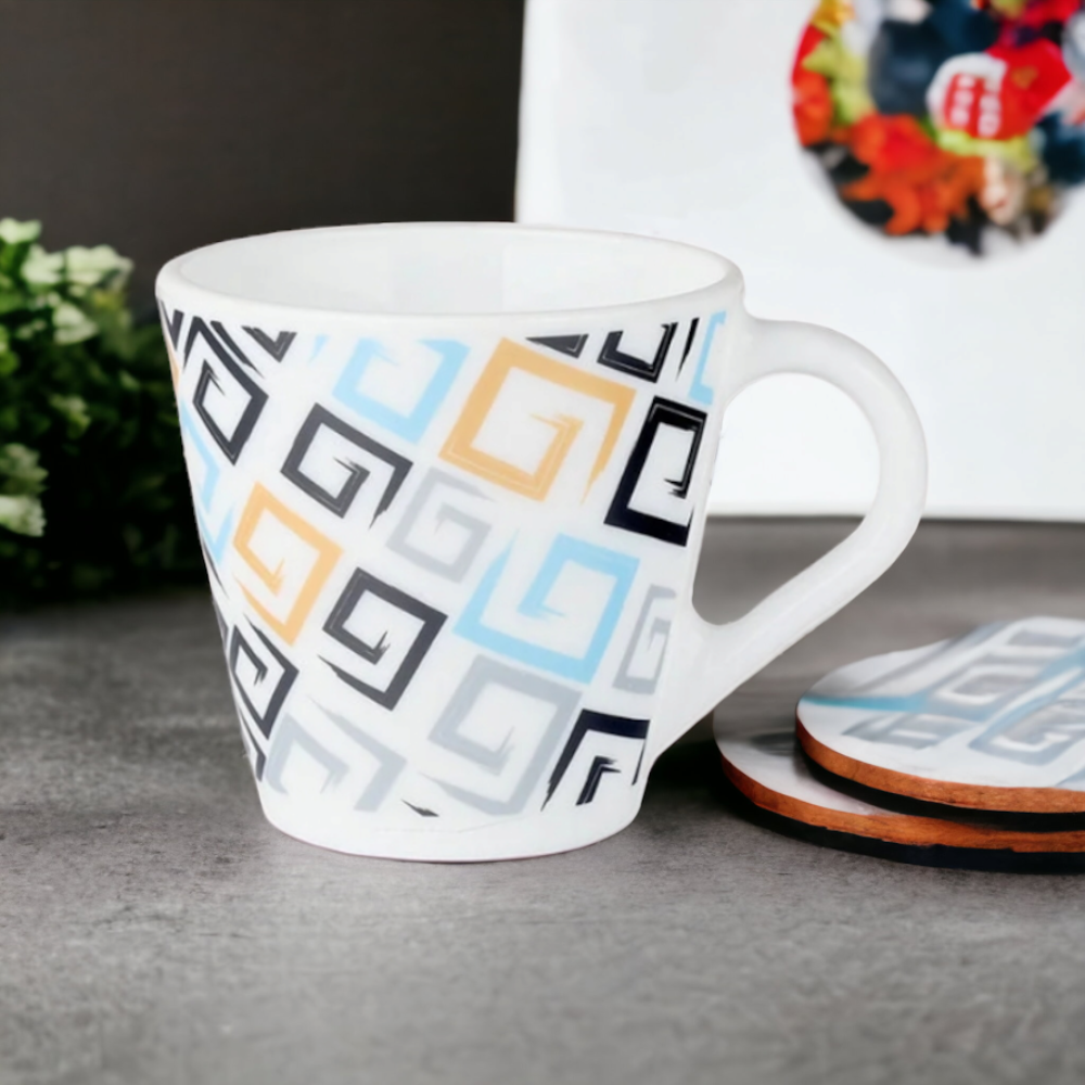 Larah by Borosil Novelty Ember Mug Set, 280ml x 4