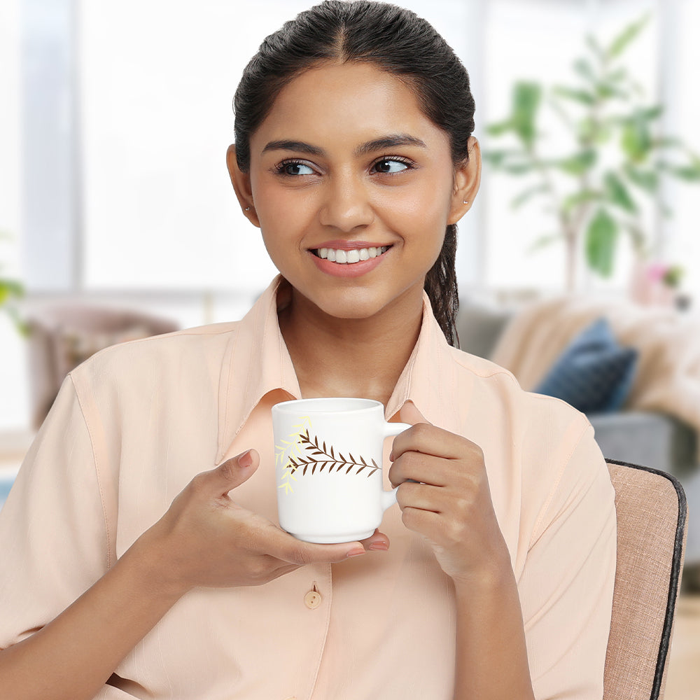 Larah by Borosil Oak Mug Set, 320ml x 4