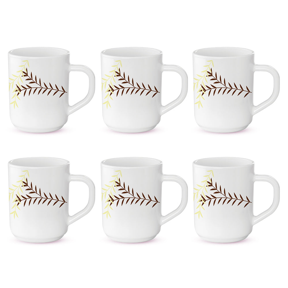 Larah by Borosil Oak Mug Set, 320ml x 4