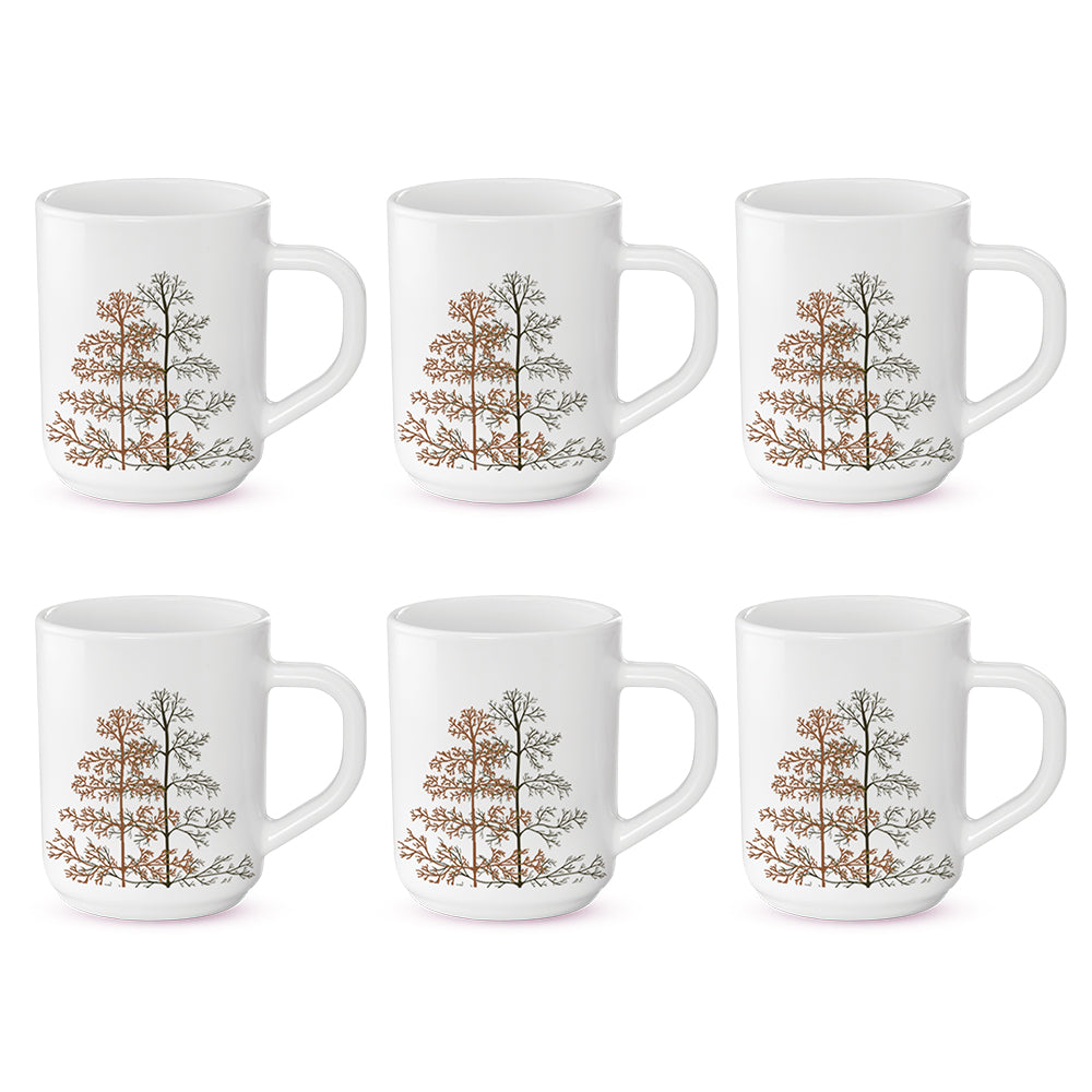 Larah by Borosil Pine Mug Set, 240ml x 2