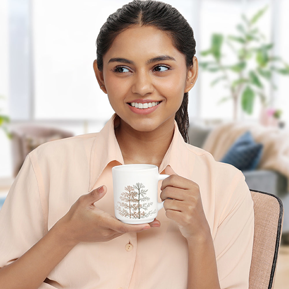 Larah by Borosil Pine Mug Set, 240ml x 2