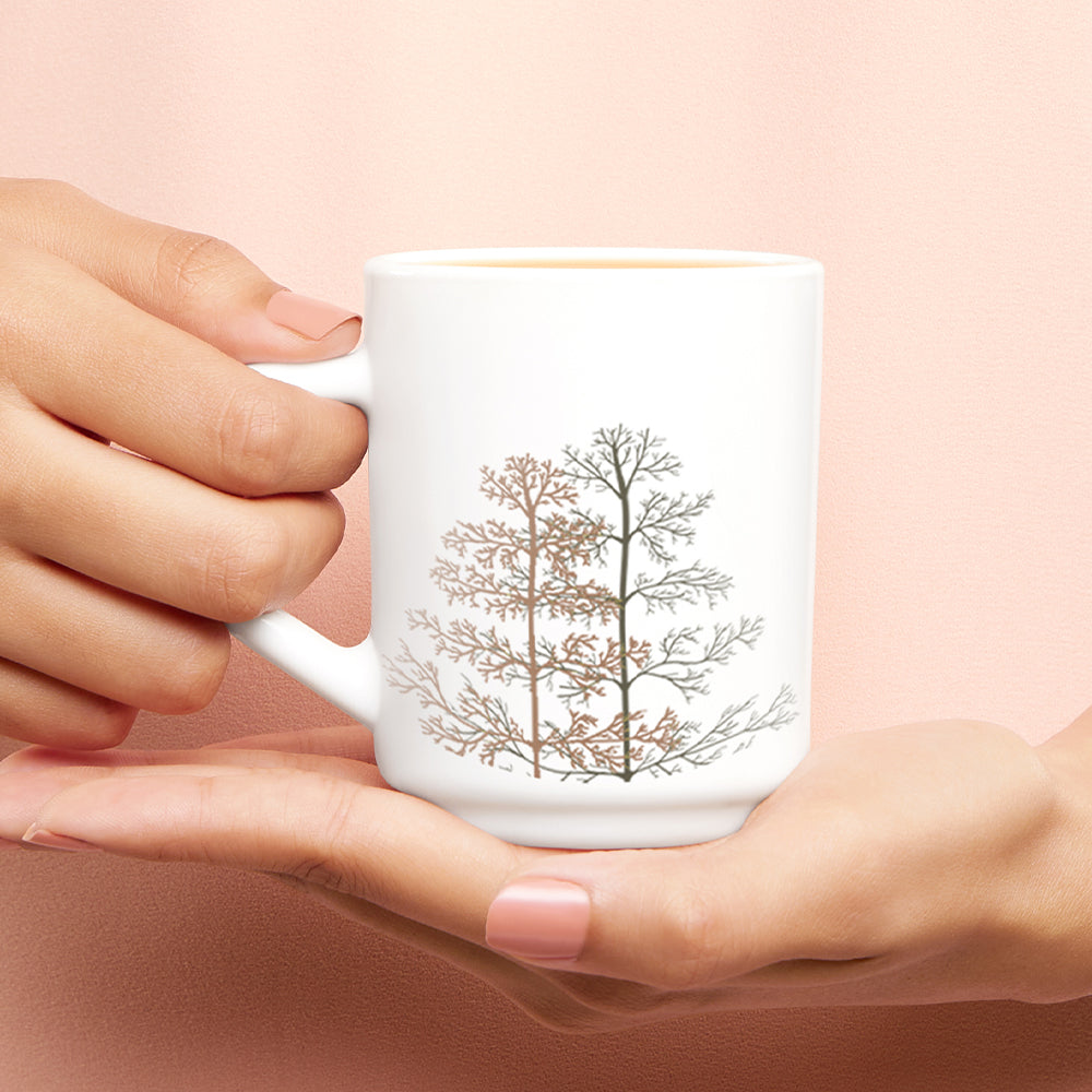 Larah by Borosil Pine Mug Set, 240ml x 2