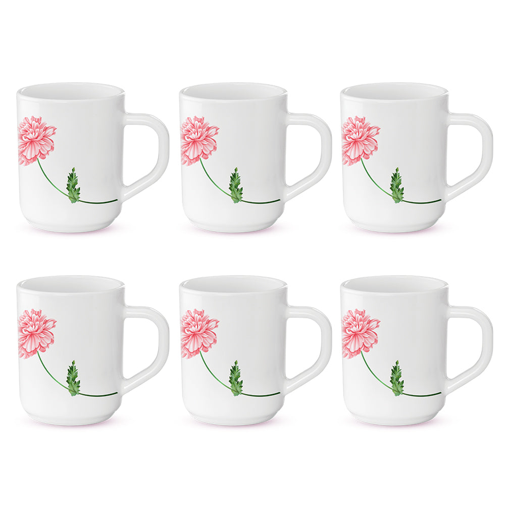 Larah by Borosil Red Mist Mug Set, 240ml x 2