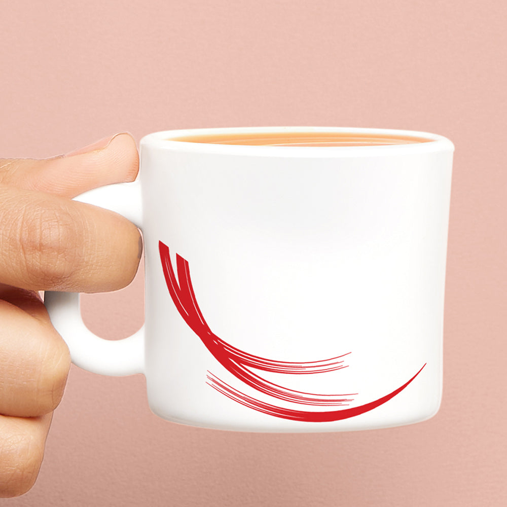 Larah by Borosil Red Stella Mug Set, 180ml x 6