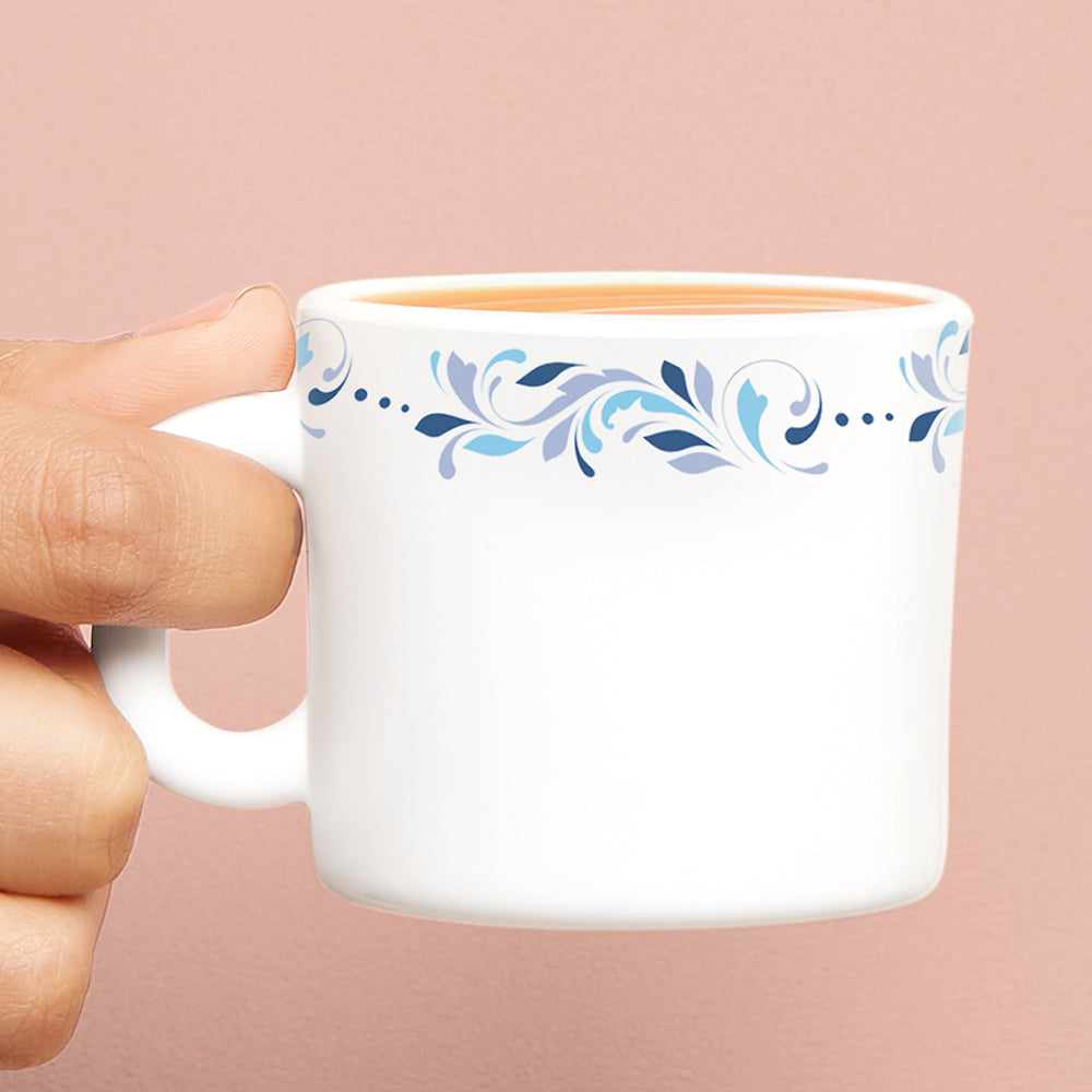Larah by Borosil Skyleaf Mug Set, 180ml x 6