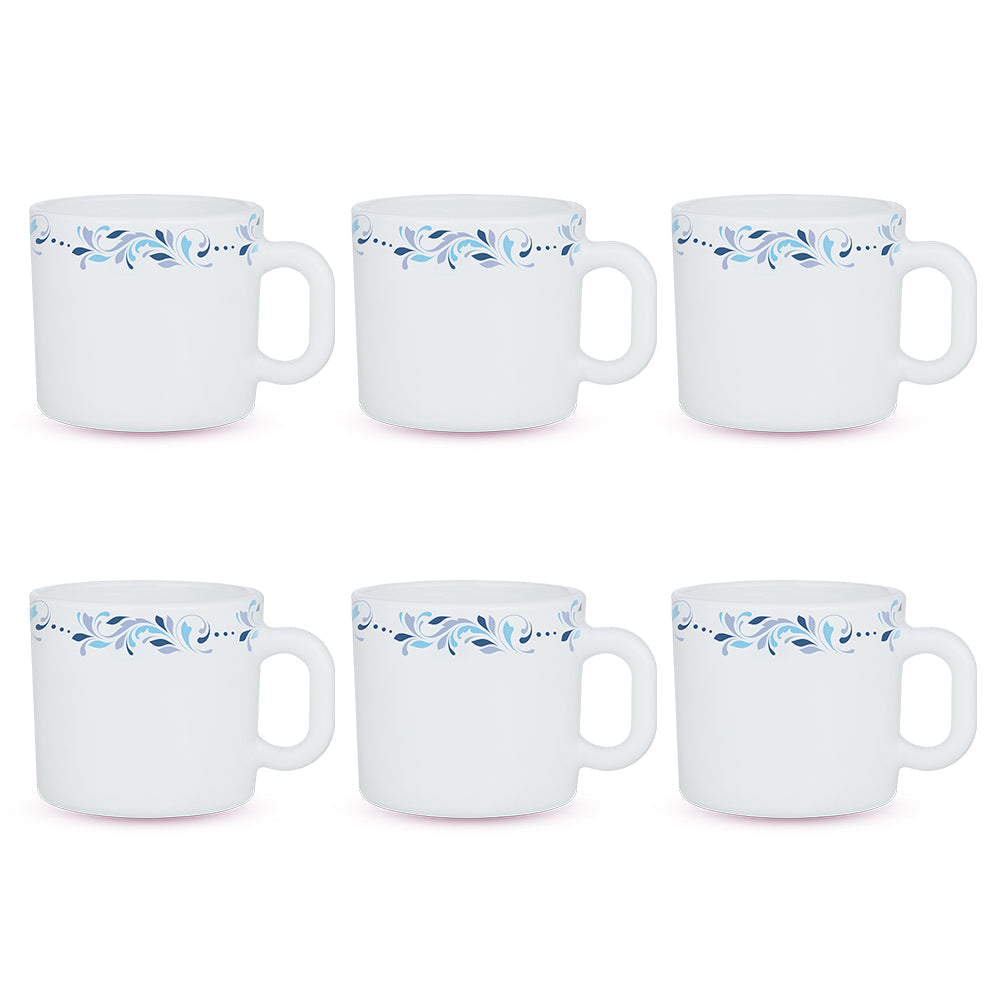 Larah by Borosil Skyleaf Mug Set, 180ml x 6