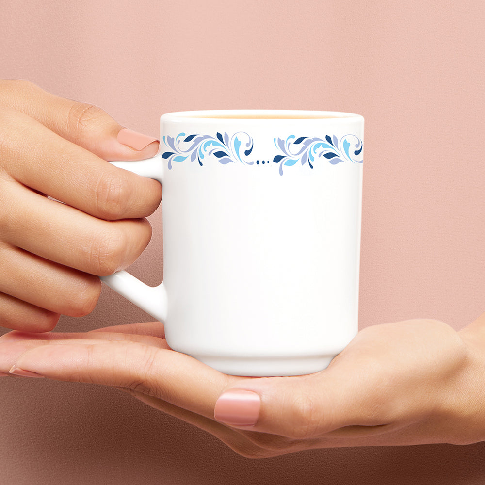 Larah by Borosil Skyleaf Mug Set, 180ml x 6