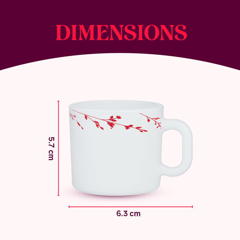 Larah by Borosil Vintage Mug Set, 180ml x 6