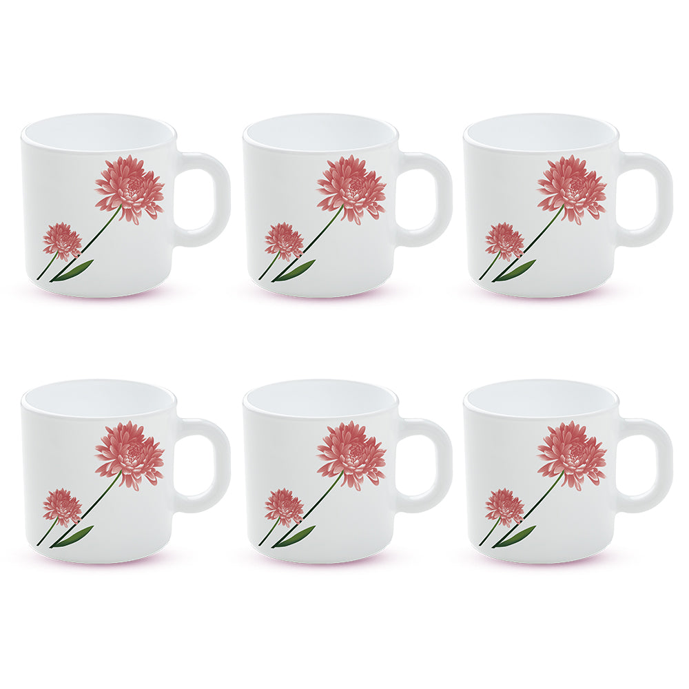 Larah by Borosil Nargis Mug Set, 320ml x 4