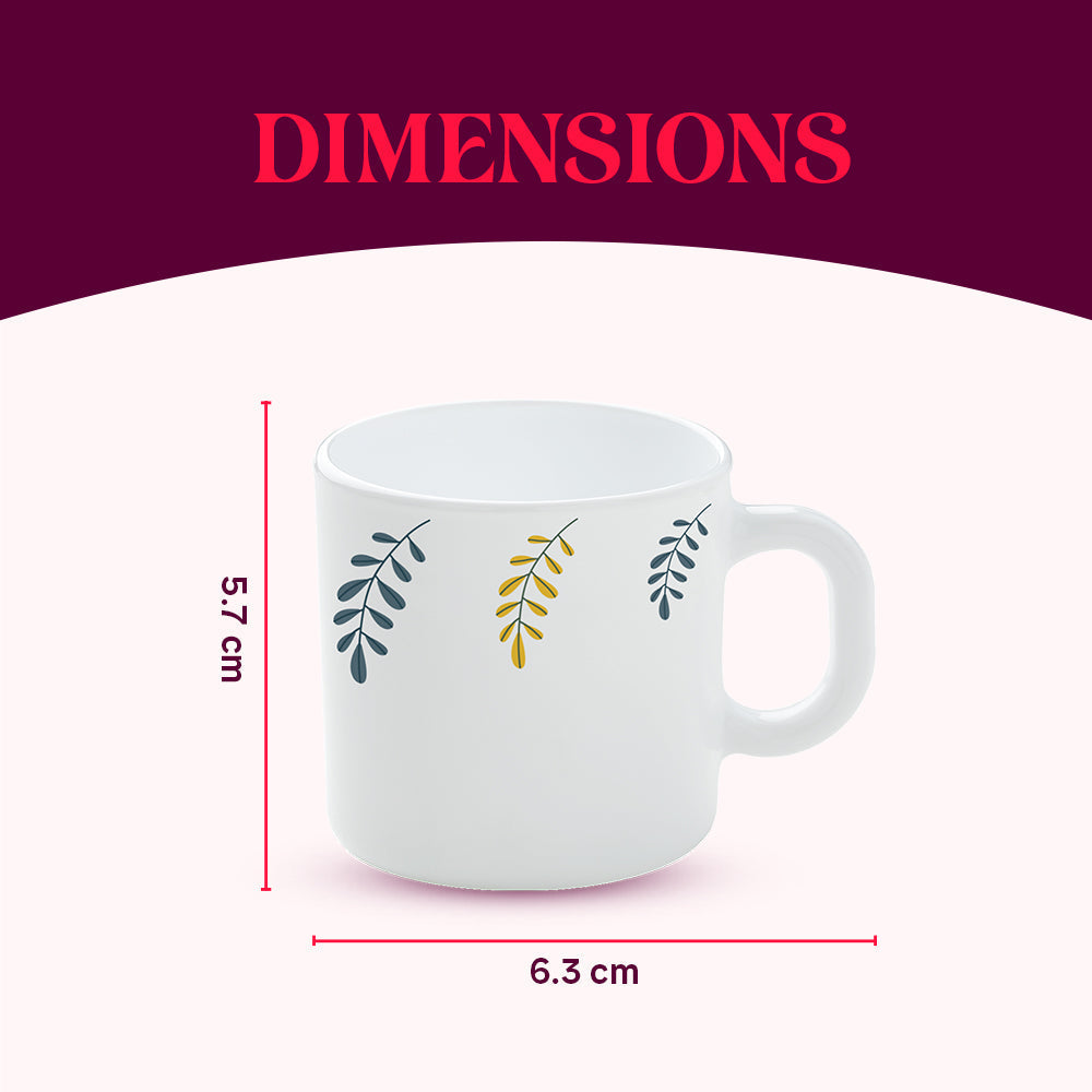 Larah by Borosil Niva Mug Set, 320ml x 4