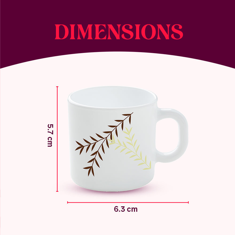 Larah by Borosil Oak Mug Set, 320ml x 4