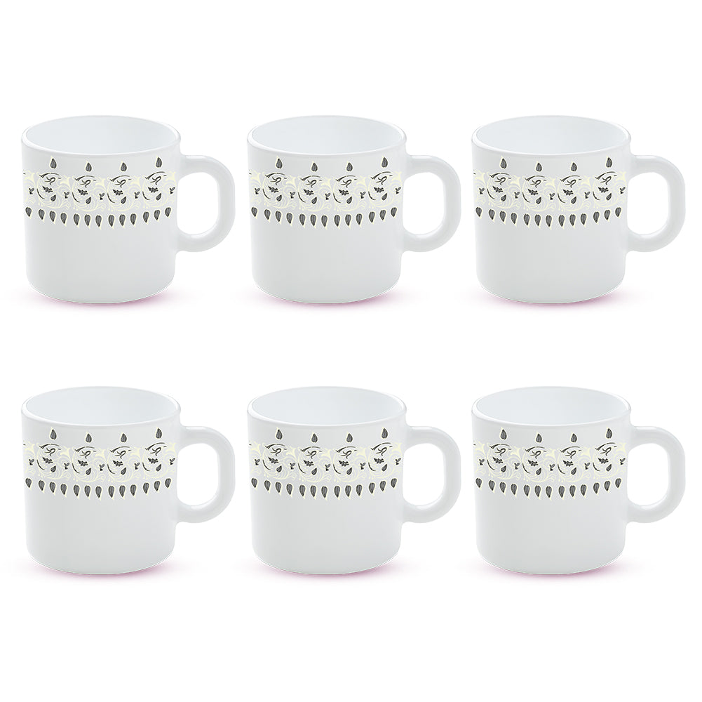 Larah by Borosil Ora Gold Mug Set, 320ml x 4