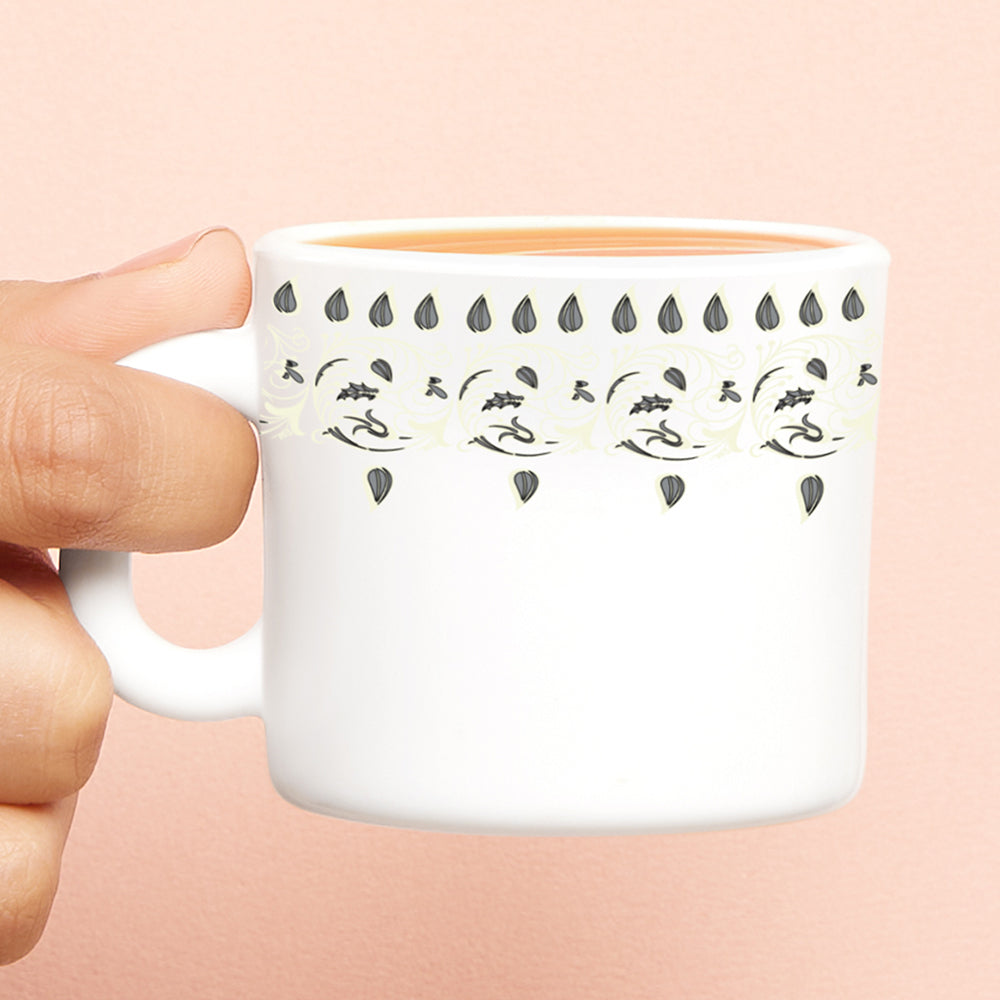 Larah by Borosil Ora Gold Mug Set, 320ml x 4