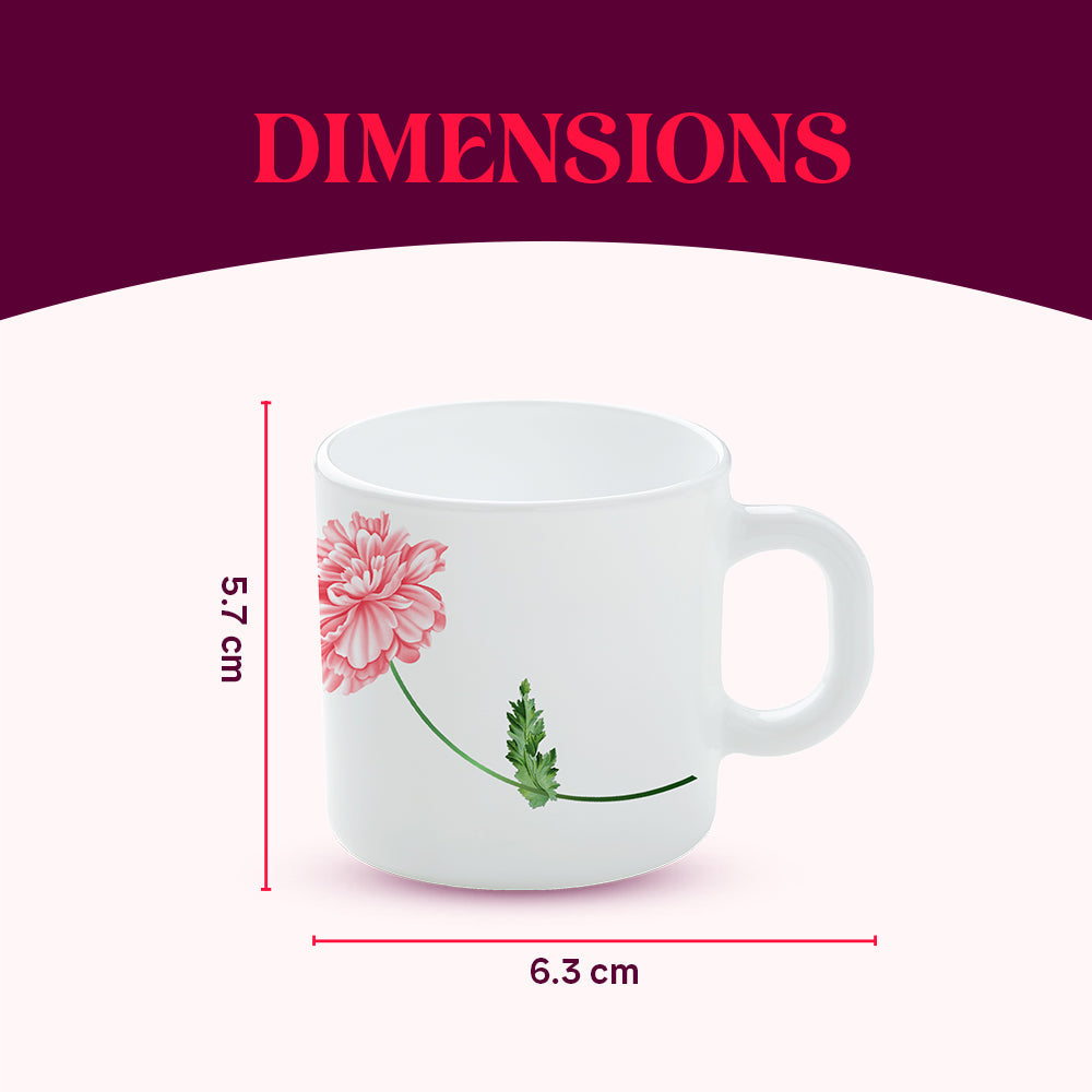 Larah by Borosil Red Mist Mug Set, 240ml x 2
