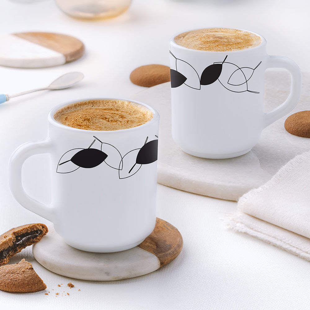 Larah by Borosil Shadow Mug Set, 180ml x 6