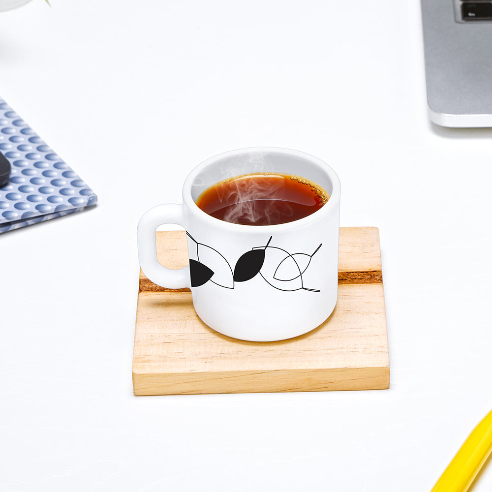 Larah by Borosil Shadow Mug Set, 180ml x 6