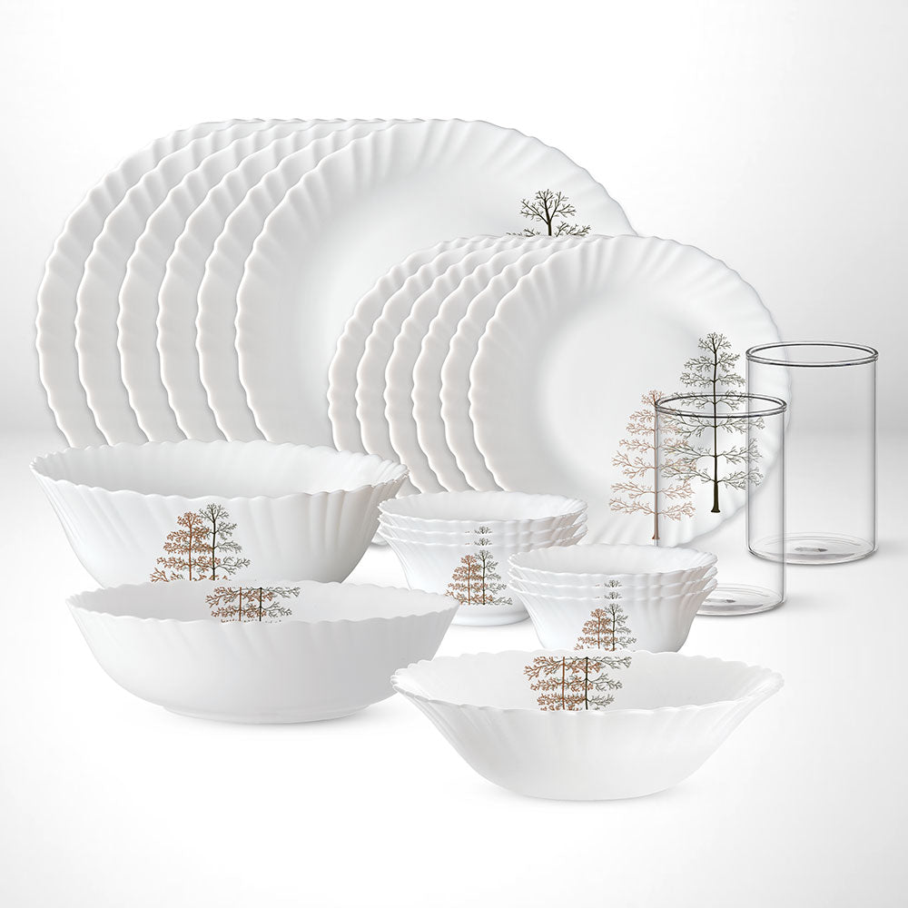 Larah by Borosil Pine Dinner Set, 27 pc
