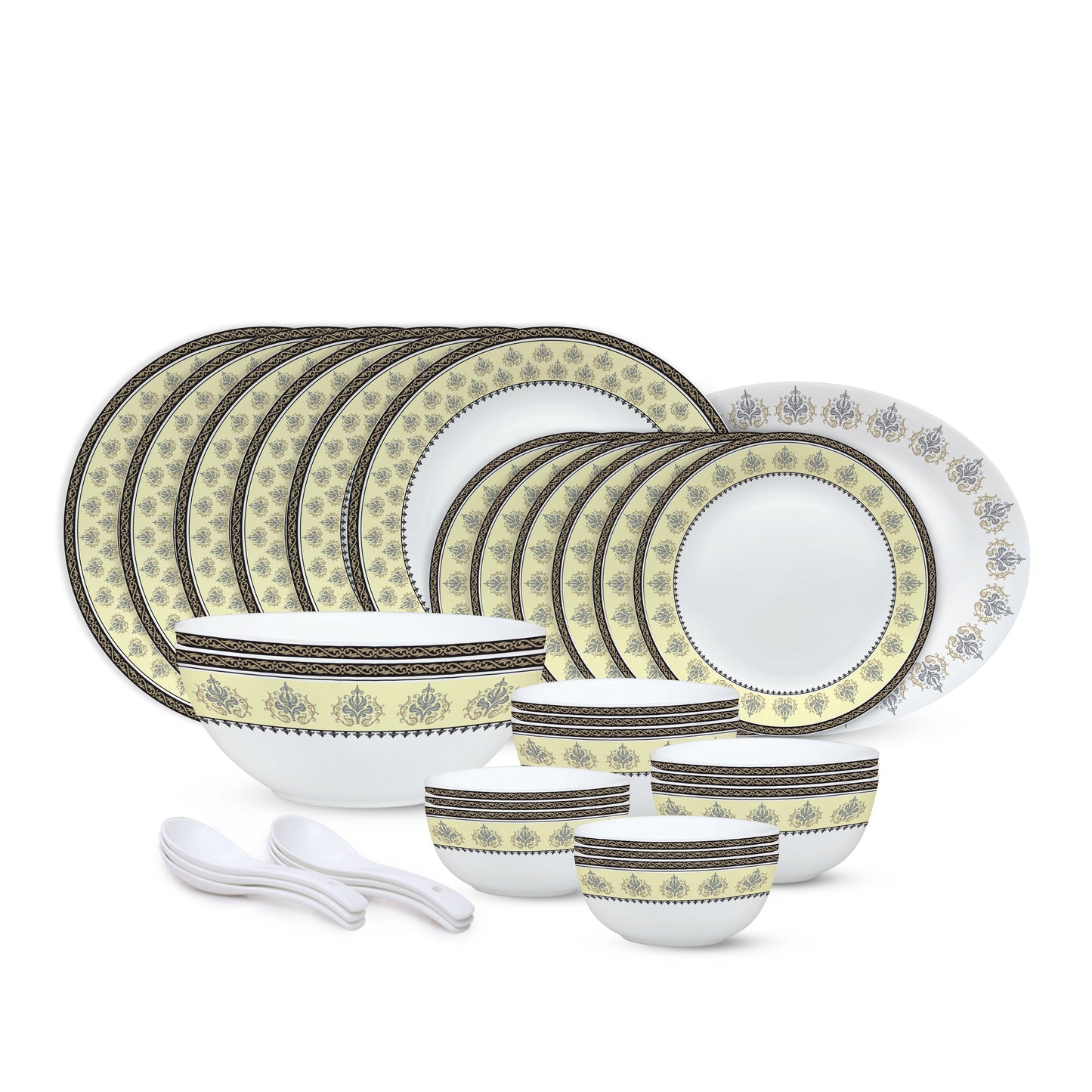 Larah by Borosil Amer Dinner Set, 44 pc