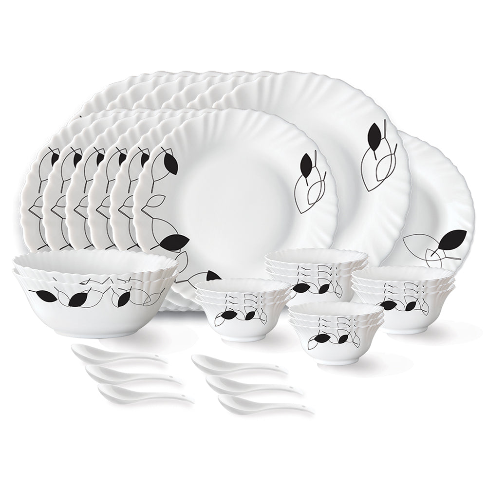 Larah by Borosil Shadow Dinner Set, 53 pc