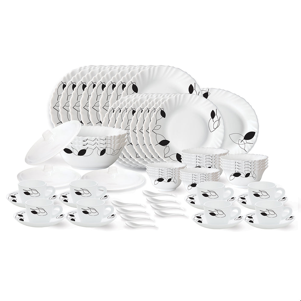 Larah by Borosil Shadow Dinner Set, 53 pc