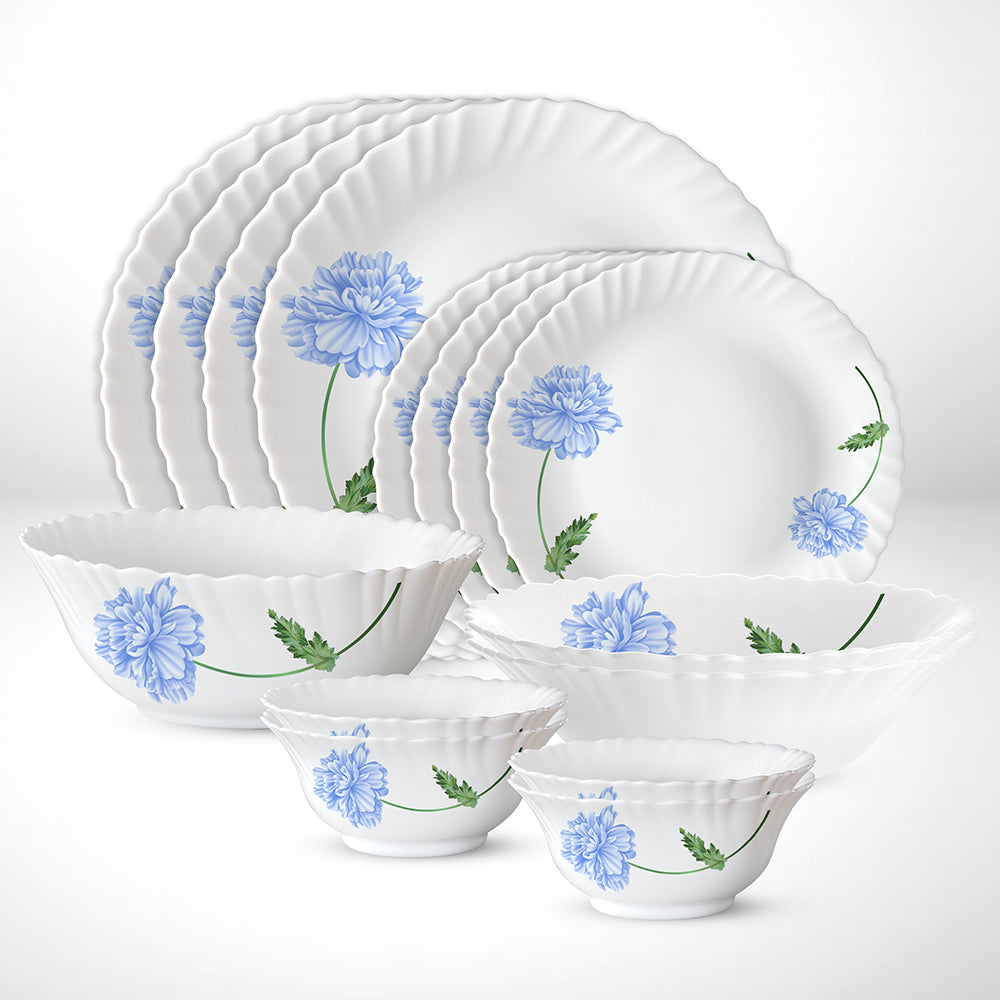Larah by Borosil Blue Mist Dinner Set, 27 pc