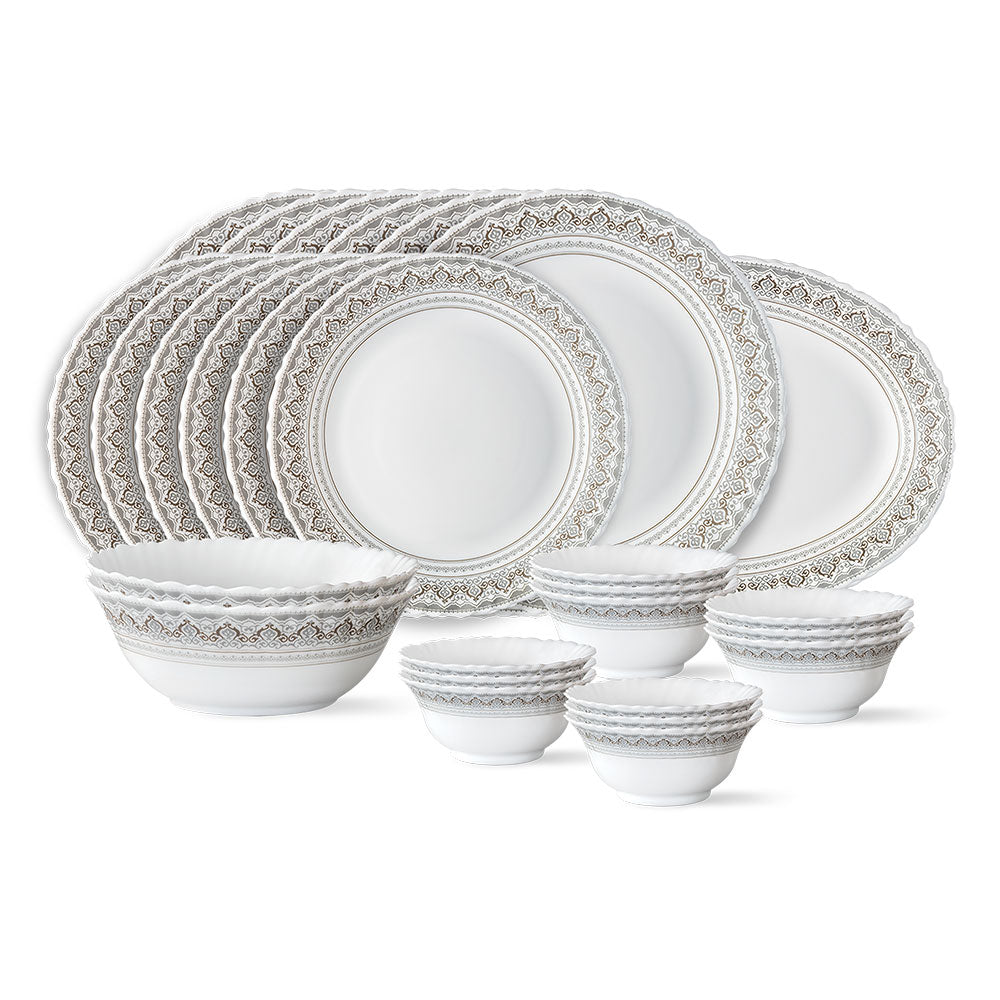 Larah by Borosil Classic Dinner Set, 33 pc