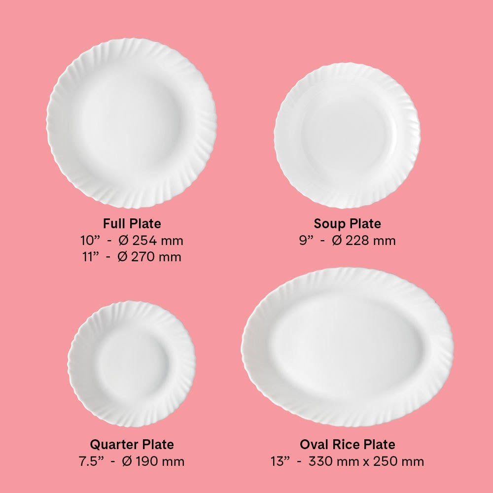 Larah by Borosil Classic Dinner Set, 33 pc
