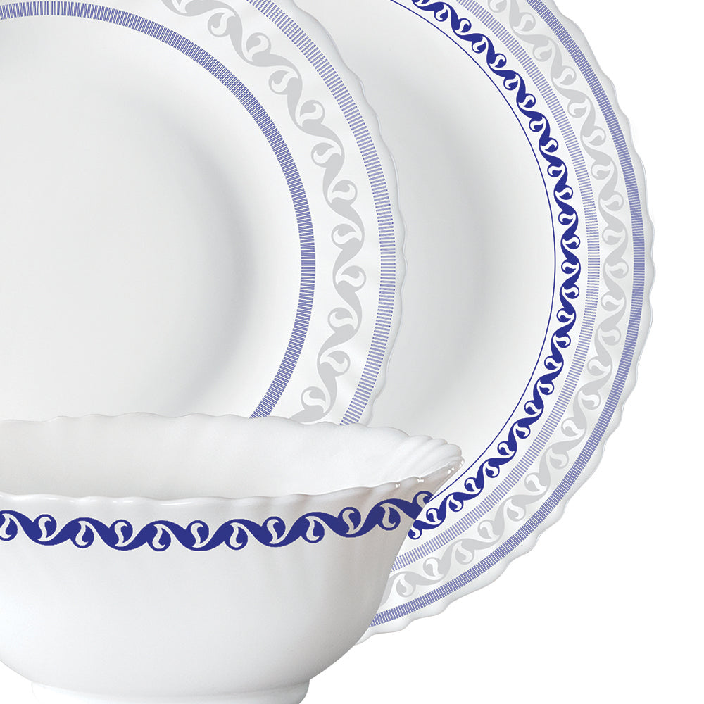 Larah by Borosil Jazzblue Dinner Set, 45 pc