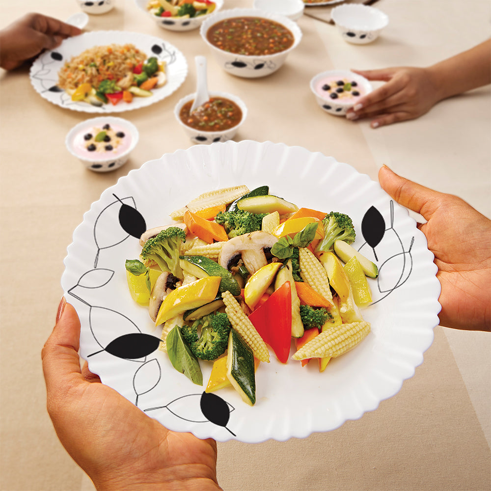 Larah by Borosil Shadow Dinner Set, 53 pc