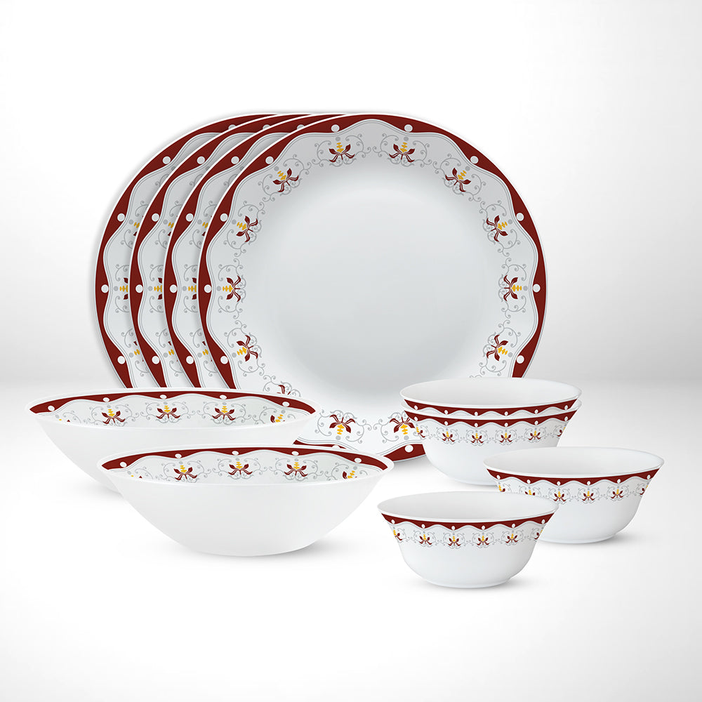 Larah by Borosil Royal Brown Dinner Set, 10 pc