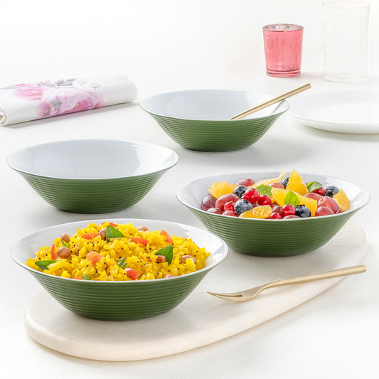 My Borosil Opalware Mixing & Serving Bowls 4 pc Set Larah by Borosil Olive Green Multipurpose Bowl