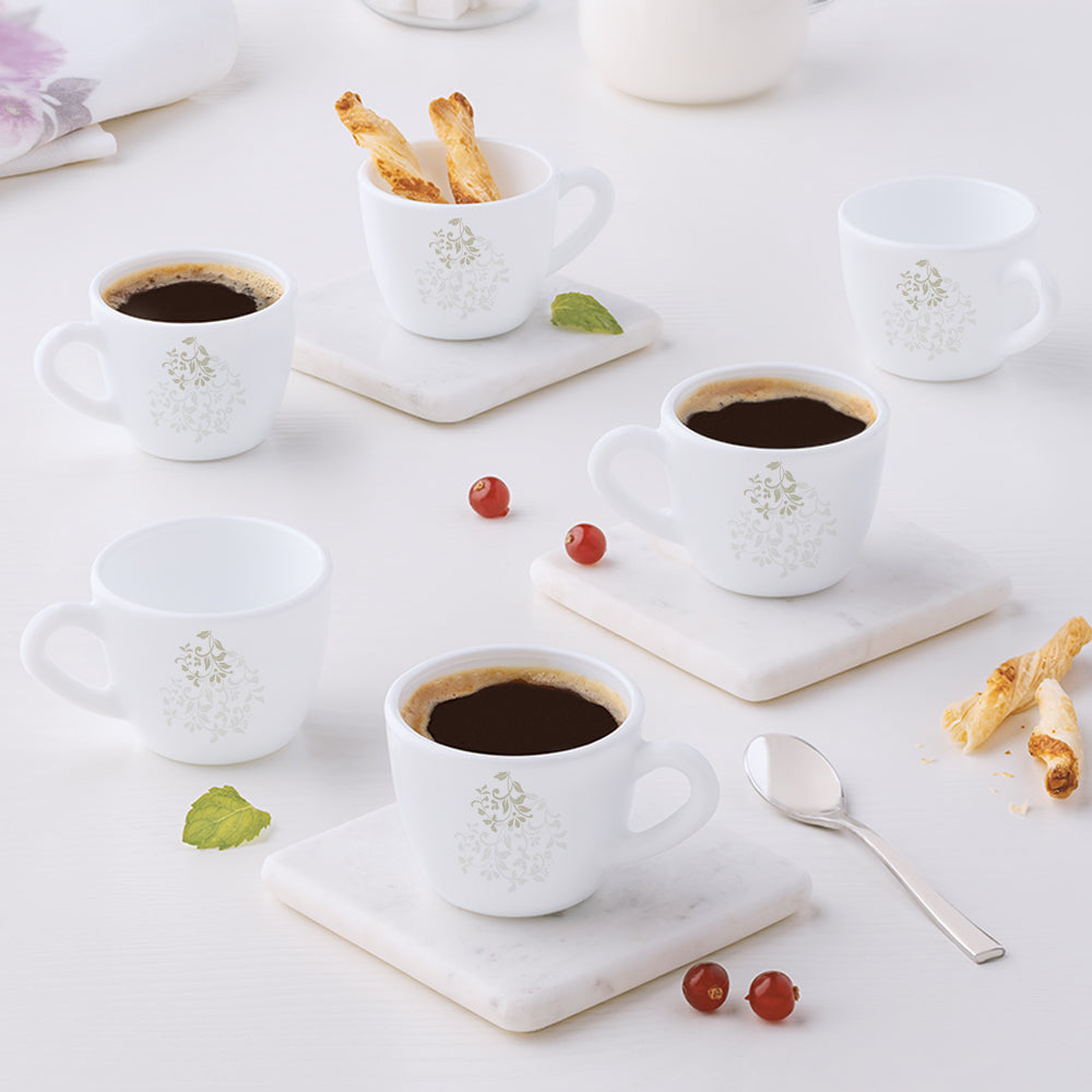 Larah by Borosil Ingot Cup Set, 140ml x 6