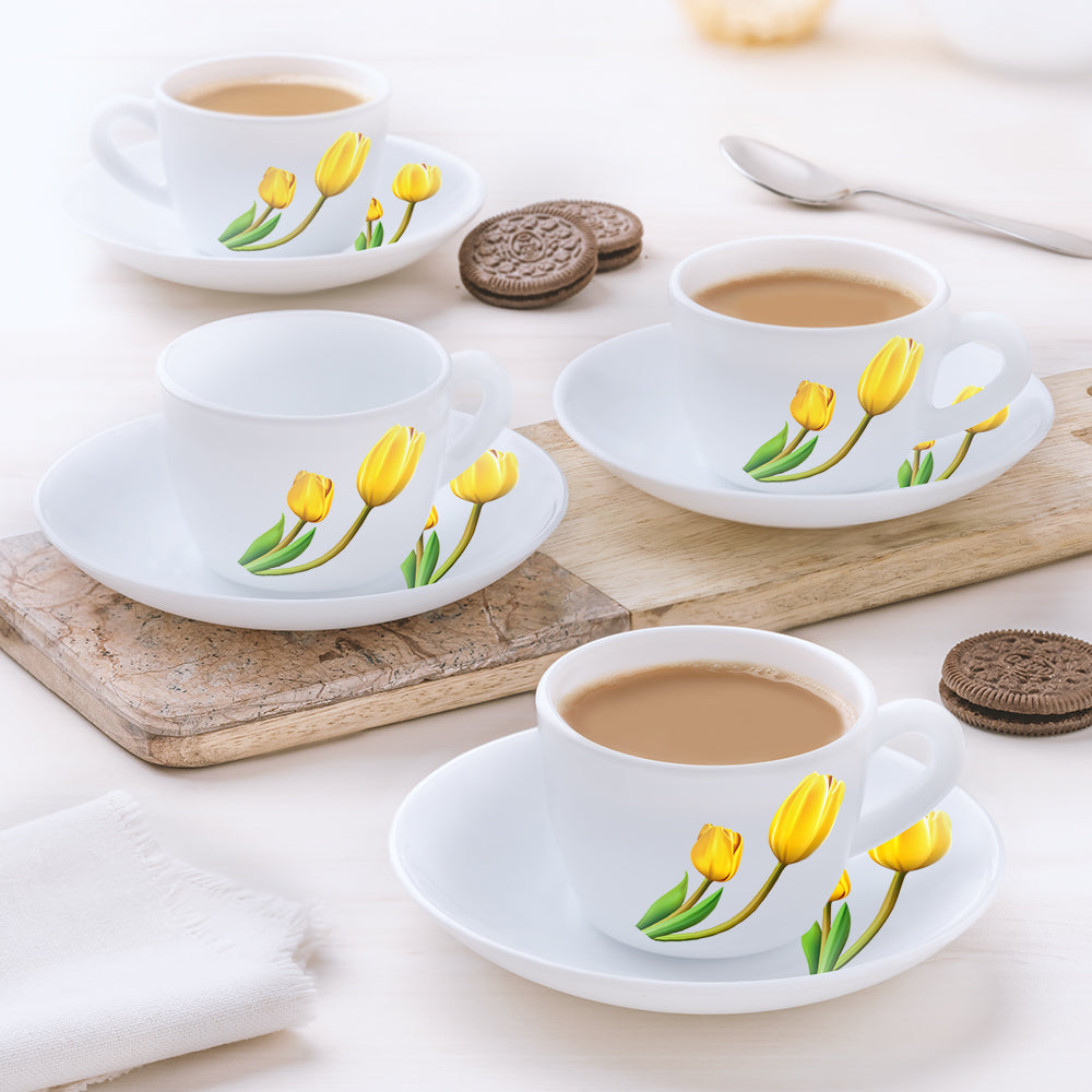Larah by Borosil Lyana Cup n Saucer Set, 220ml x 12