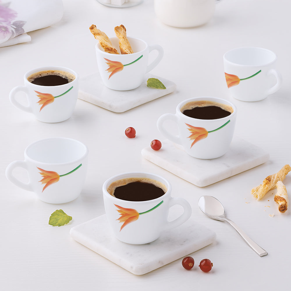 Larah by Borosil Firefly Cup Set, 90ml x 6