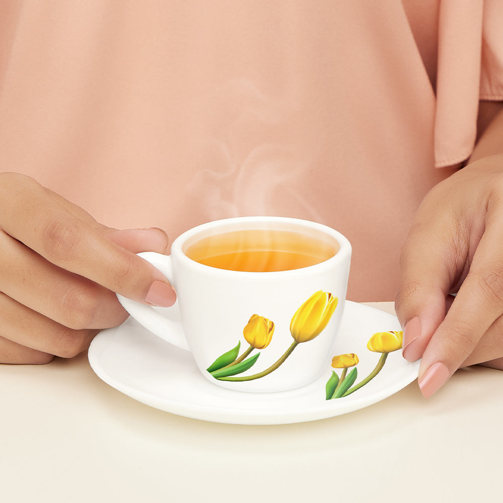 Larah by Borosil Lyana Cup n Saucer Set, 220ml x 12