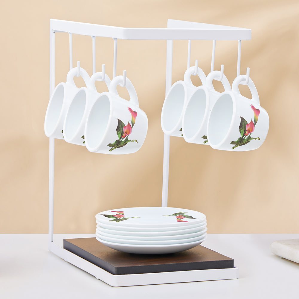 Larah by Borosil Stargazer Cup n Saucer Set, 140ml x 8