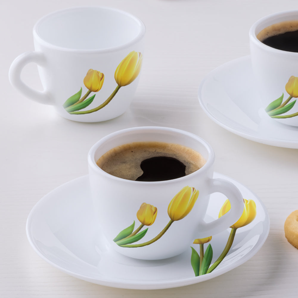 Larah by Borosil Lyana Cup n Saucer Set, 220ml x 12