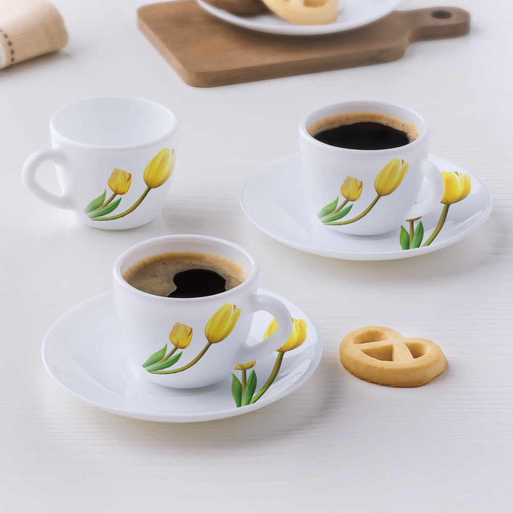 Larah by Borosil Lyana Cup n Saucer Set, 220ml x 12