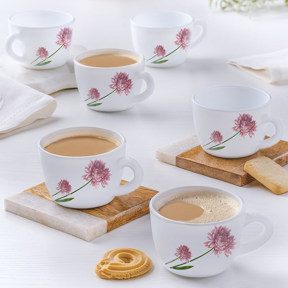 Larah by Borosil Nargis Cup Set, 140ml x 6