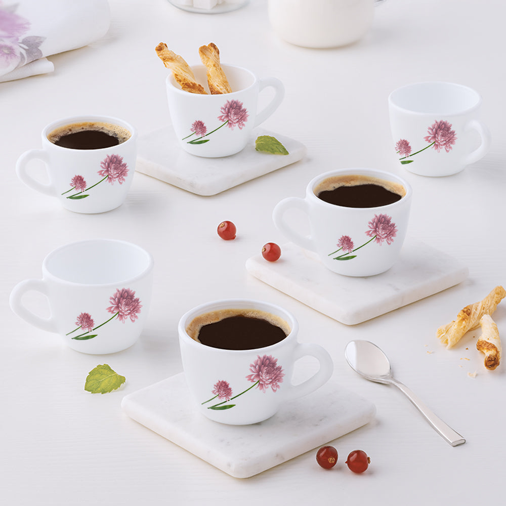 Larah by Borosil Nargis Cup Set, 140ml x 6