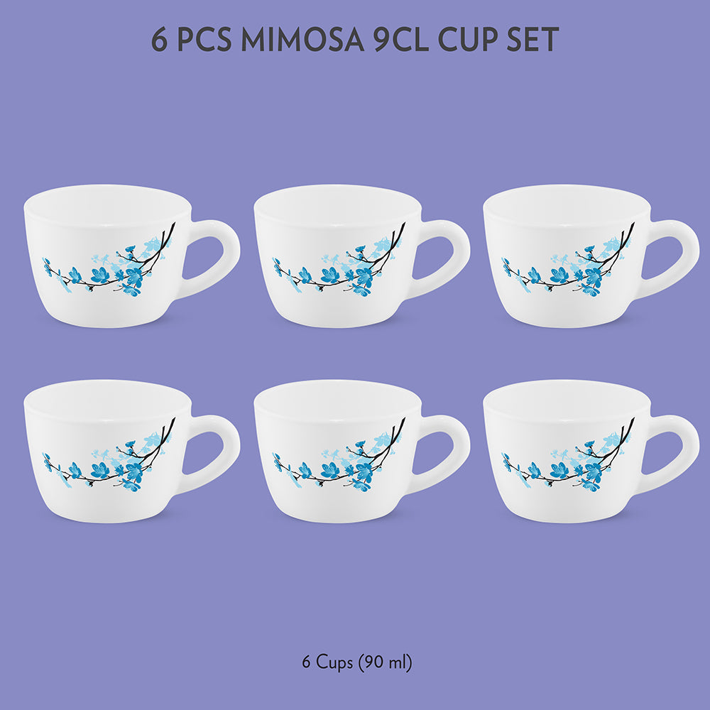 Larah by Borosil Mimosa Cup Set, 90ml x 6