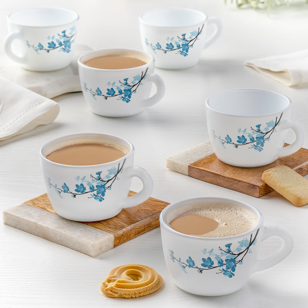 Larah by Borosil Mimosa Cup Set, 90ml x 6