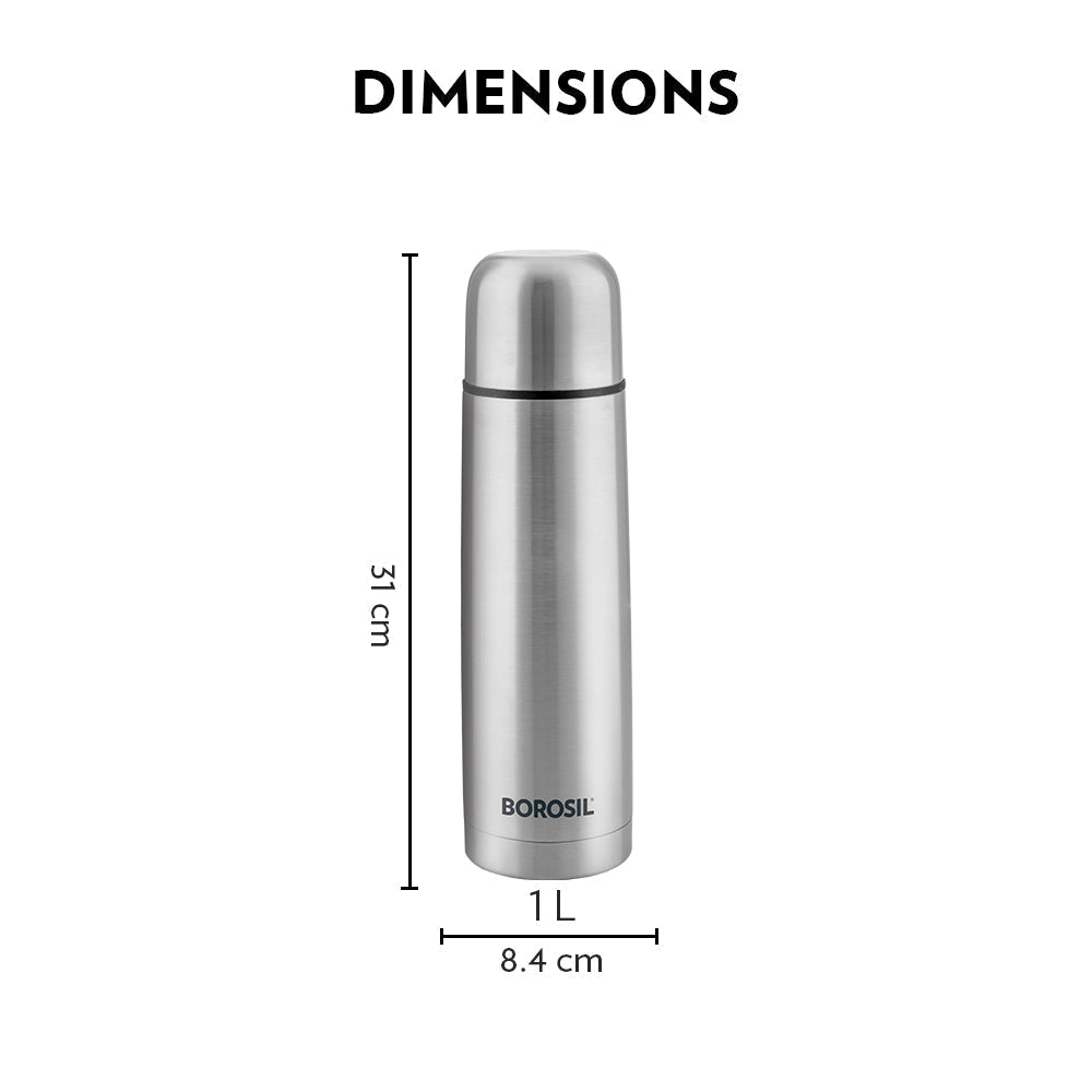 Borosil Thermo Flask, Black-CP
