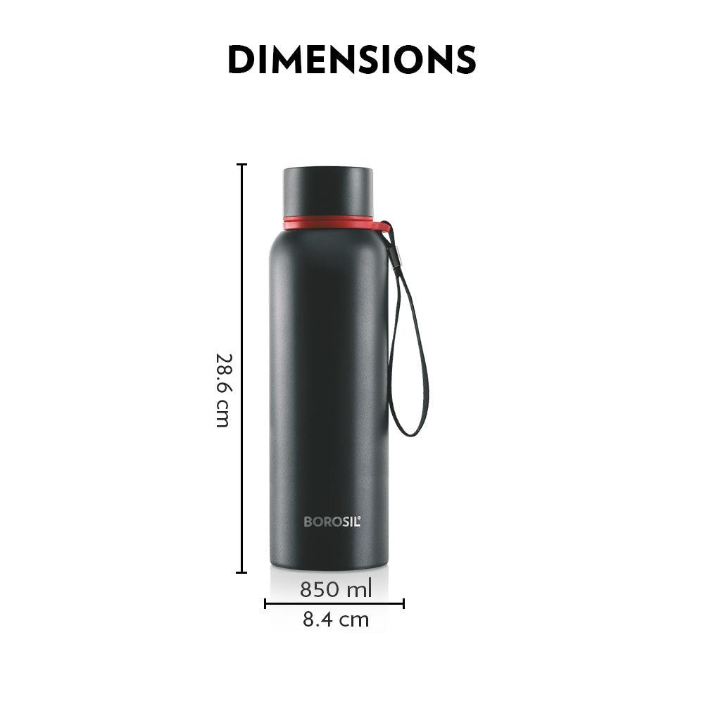 Borosil Trek Black, 850ml