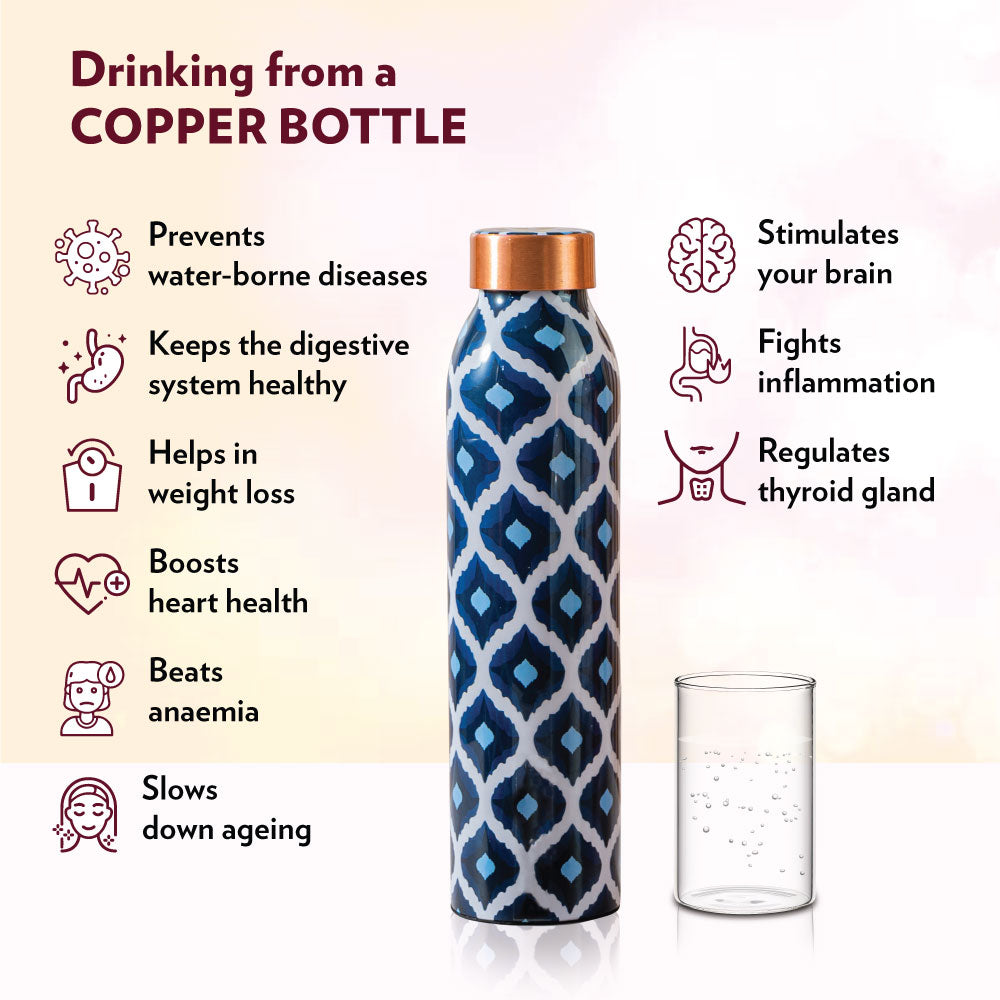 Borosil Aztec Copper Bottle, 1L