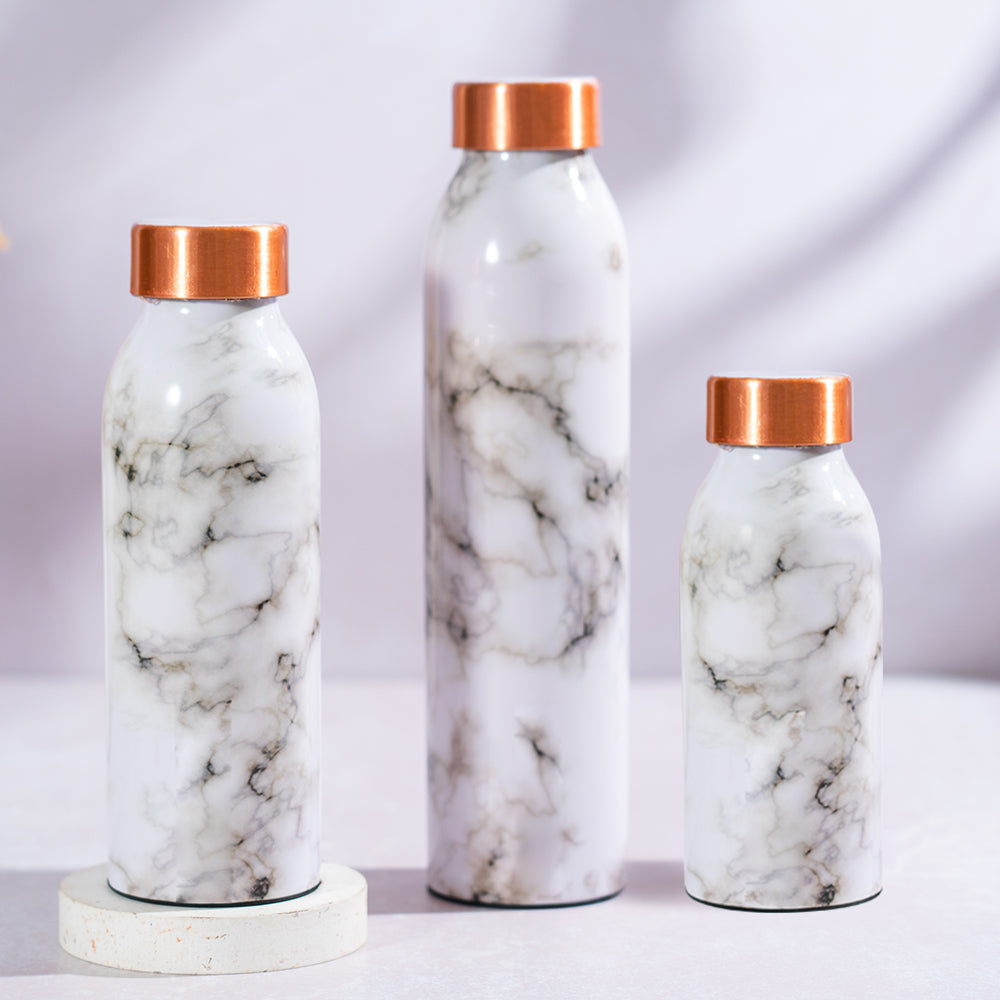 Borosil Marble Copper Bottle, 500ml