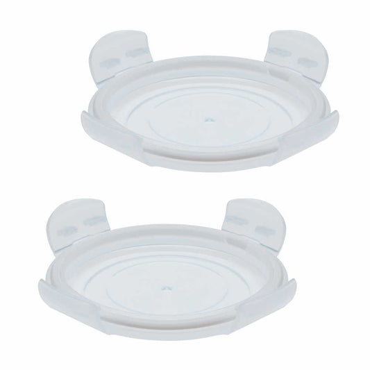 My Borosil Glass Lunchboxes 2 Lid Set Round 400 ml Lid w Gasket, Set of 2