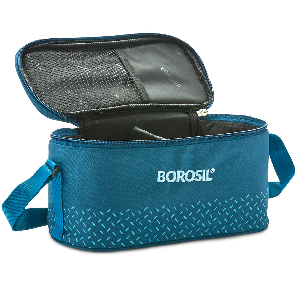 My Borosil Glass Lunchboxes 320 ml x 2 (+) 240 ml x 2 Teal Universal Glass Lunchbox